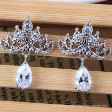 Cubic Zirconia Crystal Diamond Stud Silver Earrings Fashion Jewelry